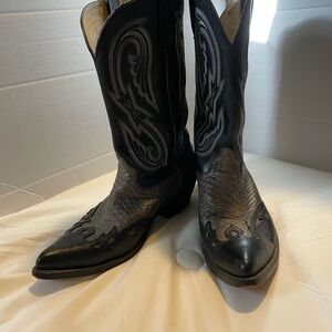 Durango Black and grey Leather Cowboy Boots